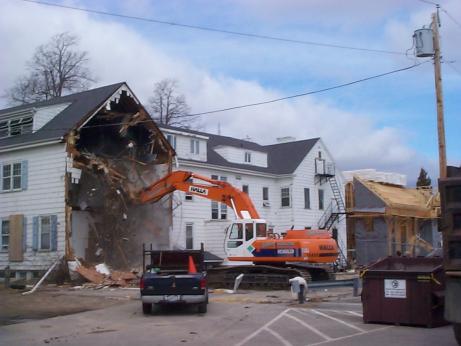 a demolished fraternity