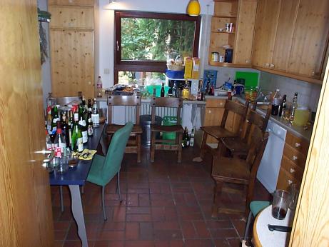 a view of the kitchen the day after