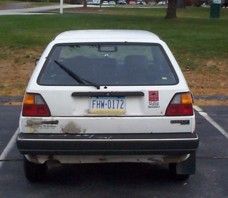 vw golf rear view